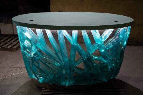 Crystal Glow Resin Bar Counter
