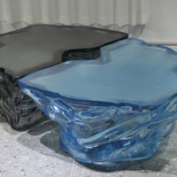 Obsidian Ice & Azure Wave Resin Tables