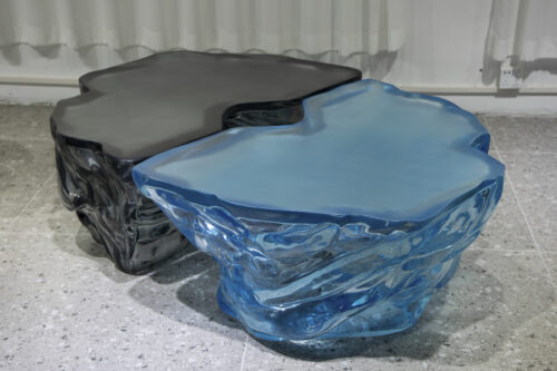 Obsidian Ice & Azure Wave Resin Tables