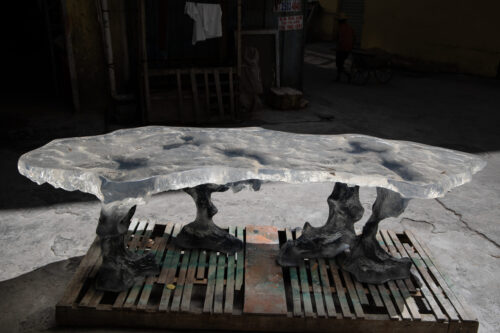 Glacier Stone Fusion Resin Table - 图片 6