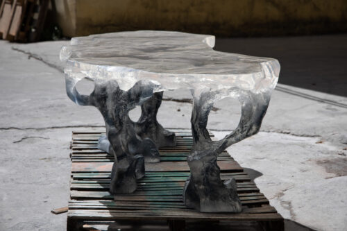 Glacier Stone Fusion Resin Table - 图片 2