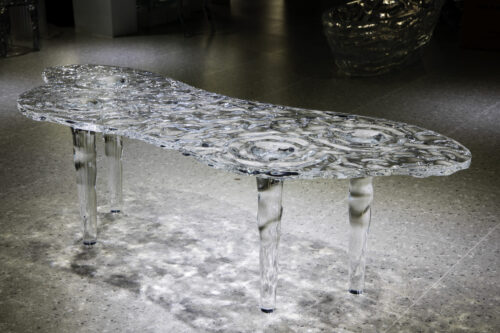 Rippled Ice Resin Table