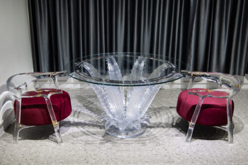 Floral Cascade Resin Round Table - 图片 4